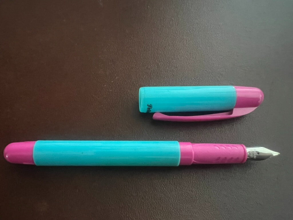 🔴 PELIKAN Primapenna Füllfederhalter, blau-rosa, unbenutzt, Größe M, Vintage 