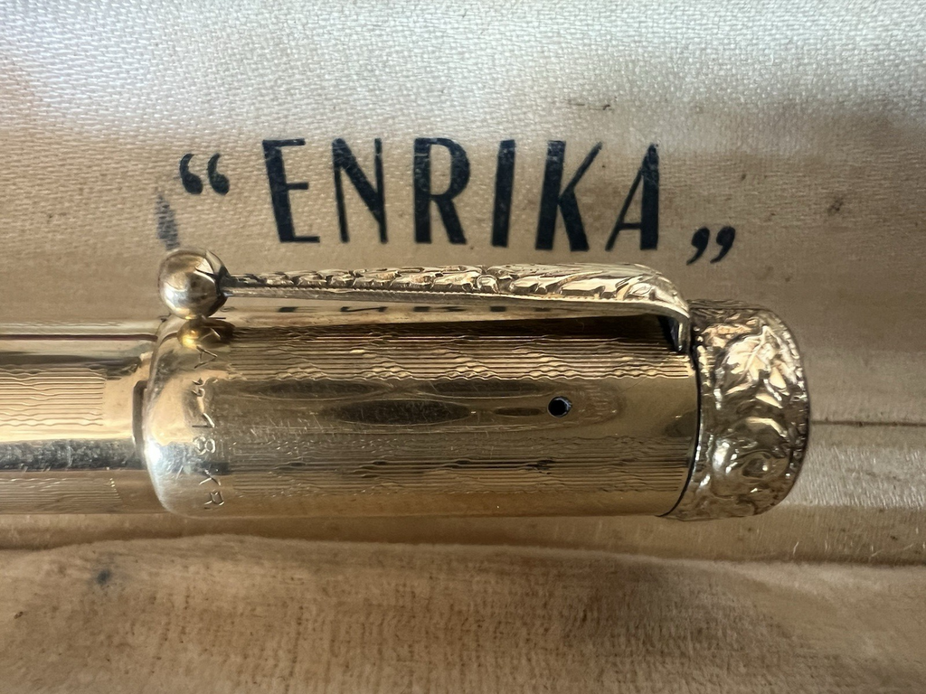 Enrika Pen Fountain Pen Reentrant Pen Gold Works Vintage