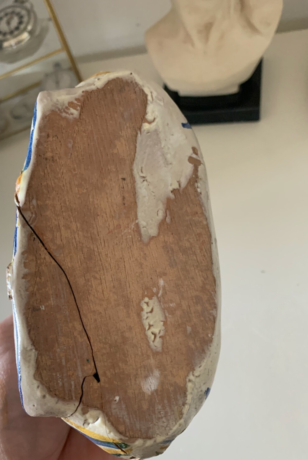 🔴 Vaso vasetto COTTO CERAMICA DIPINTA A MANO del 1900 da restaurare