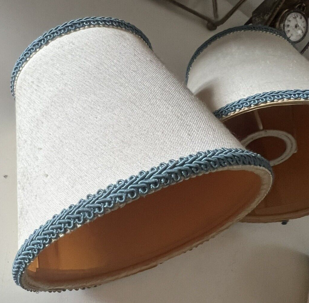🔴 paralumi PLISSE' per lampada, lume beige campana c 4 PEZZI vintage