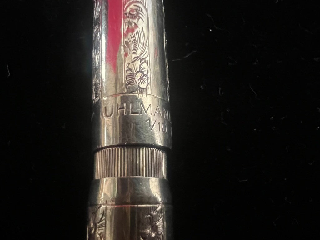 🔴 UHLMANN'S ETERNO matita retrattile aminata oro ciondolo chatelaine antica