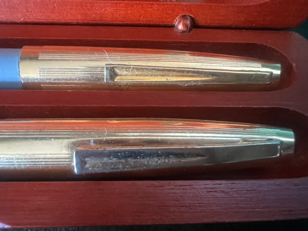 🔴 Blaugraue Kolbenfüllfederhalter schreiben mit Vintage-Tinte A 