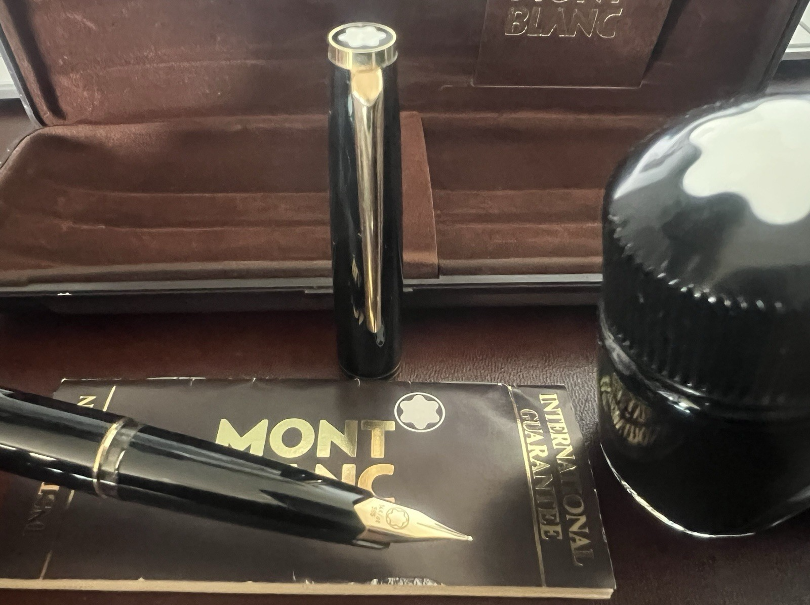 🔴 MONTBLANC 221 stilografica pistone pennino oro 14K garanzia vintage '60 NOS
