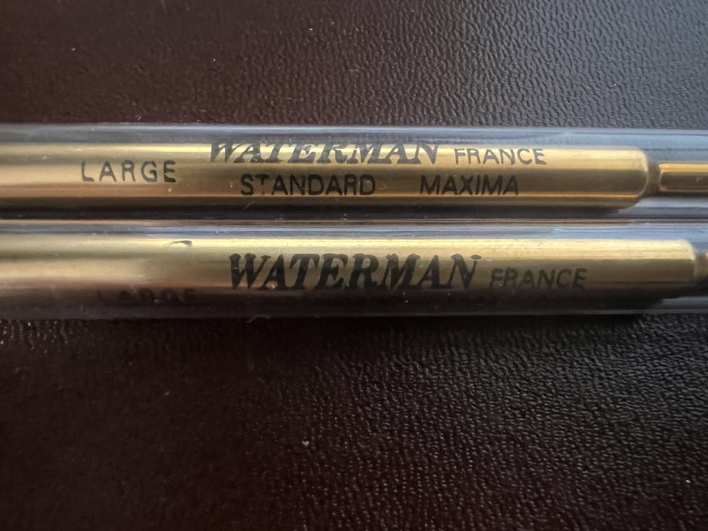 🔴 WATERMAN Kugelschreibermine, schwarze Tinte, große Mine, 2 Stück 