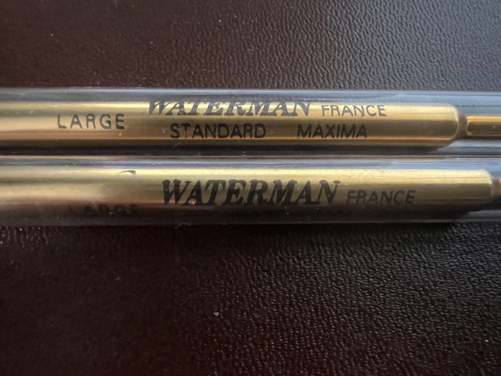 🔴 WATERMAN refill penna sfera inchiostro NERO Large ricarica ricambio 2 PEZZI