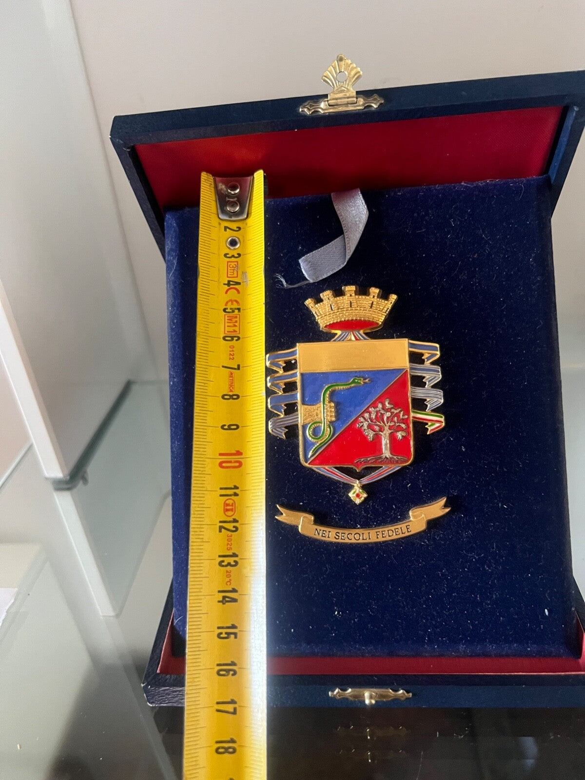 🔴 Crest araldico ARMA DEI CARABINIERI floccato metallo e smalti vintage