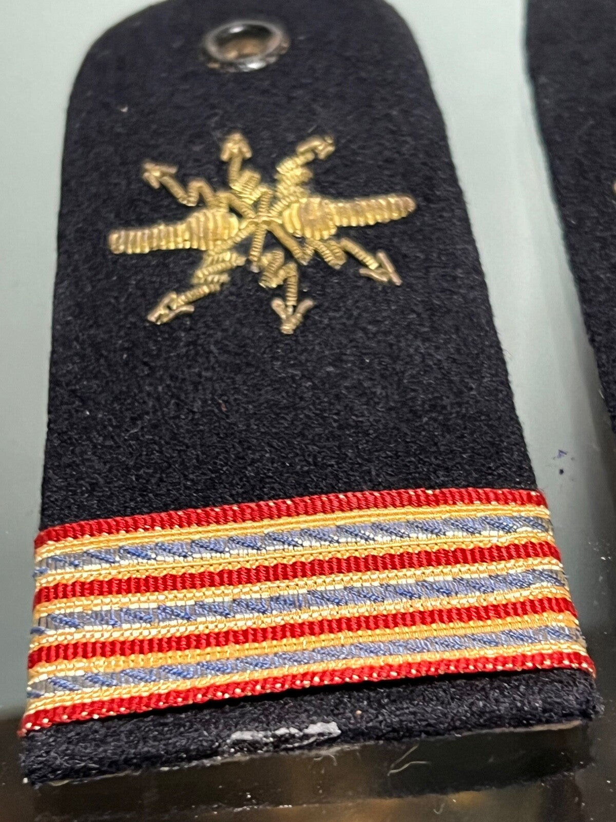 🔴 MARINA MILITARE spalline capo di 3 CLASSE RADIOTELEGRAFISTA tessuto ORIGINALI