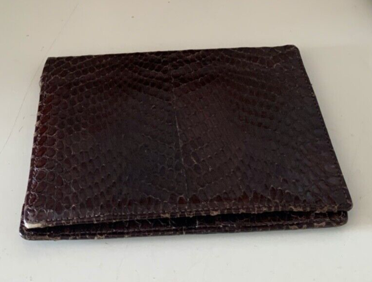 Portefeuille Cuir Homme Serpent Artisanal Avec Amène Vérifie Vintage 