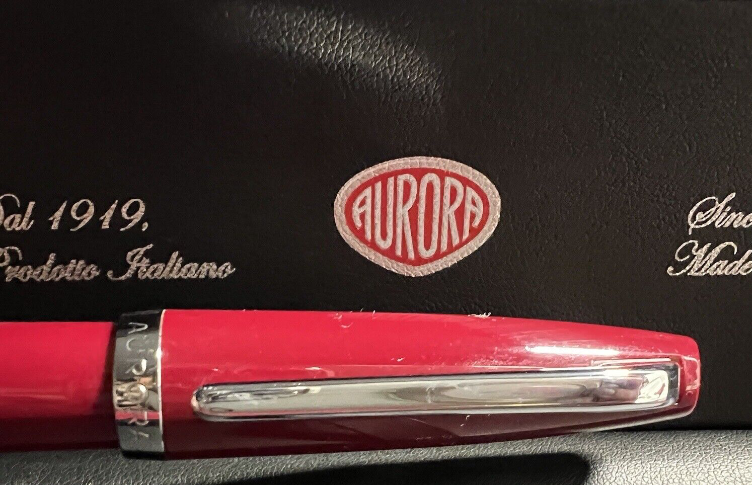 🔴 AURORA penna sfera bordò Style con finiture cromate scrive perfettamente