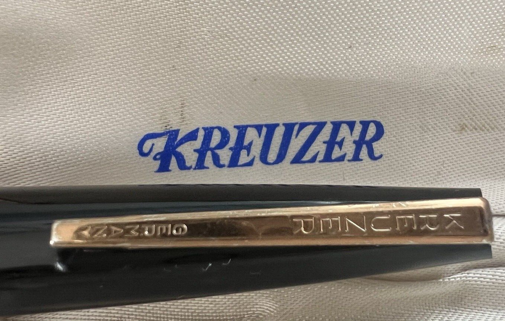 KREUZER Stylo Plume En Celluloid Marbré À Piston Allemagne Vintage 