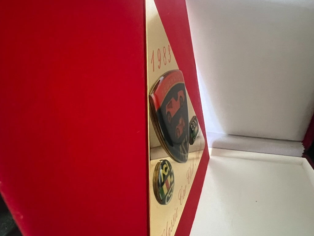 Asi Auto Moto Voiture Club Napoli Fédéré Plaque Métal Cônes 1983 Rouge 