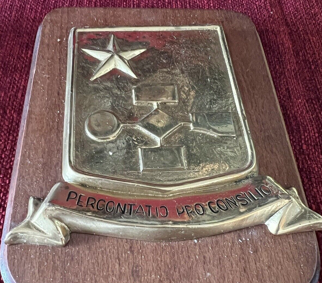 🔴 Crest mlitare STATO MAGGIORE ESERCITO Per contatio pro consilio scudo vintage