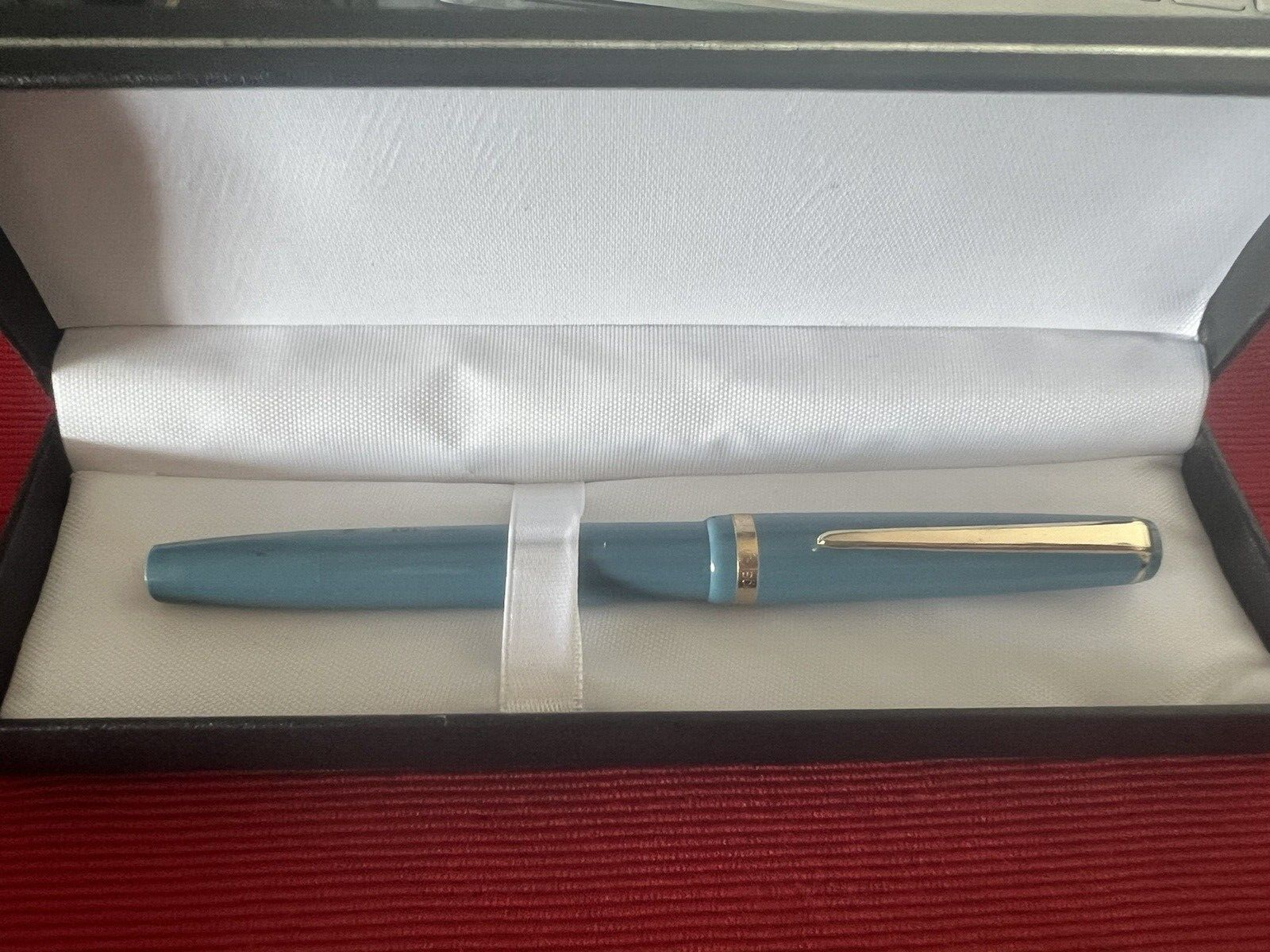 🔴 ORIGINAL BOHLER penna stilografica azzurra a pistone SCRIVE vintage 1950