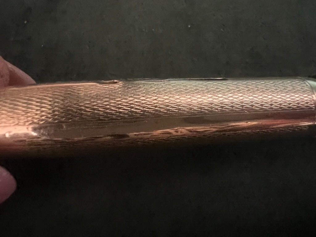 Columbus Extra Stylo-Plume Stylo à Plume Plaqué Or 18 KT Levier Écrit Vintage