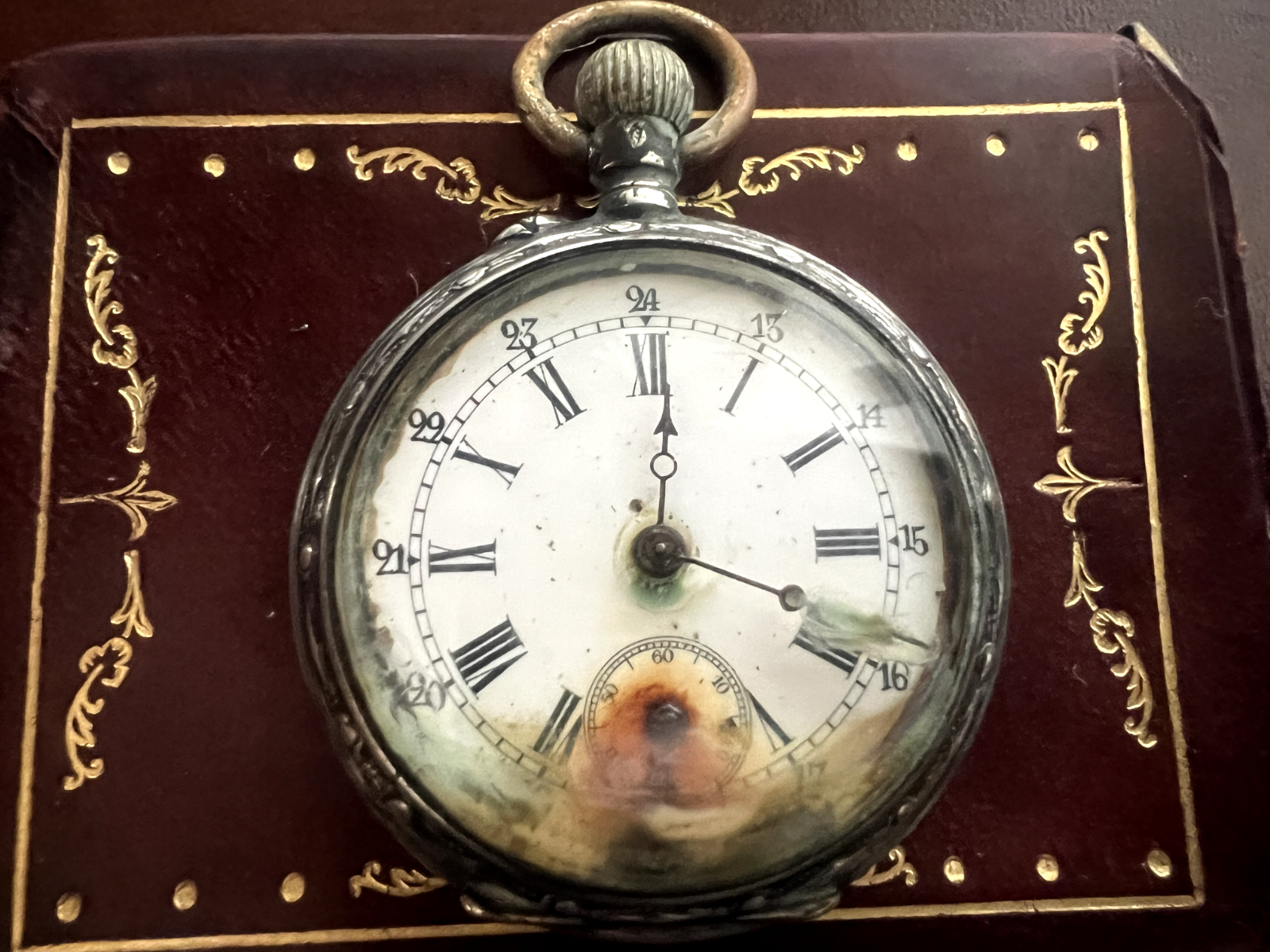 🔴 Orologio tasca ARGENTO 800 donna monachina da revisionare parti Cilindri 15