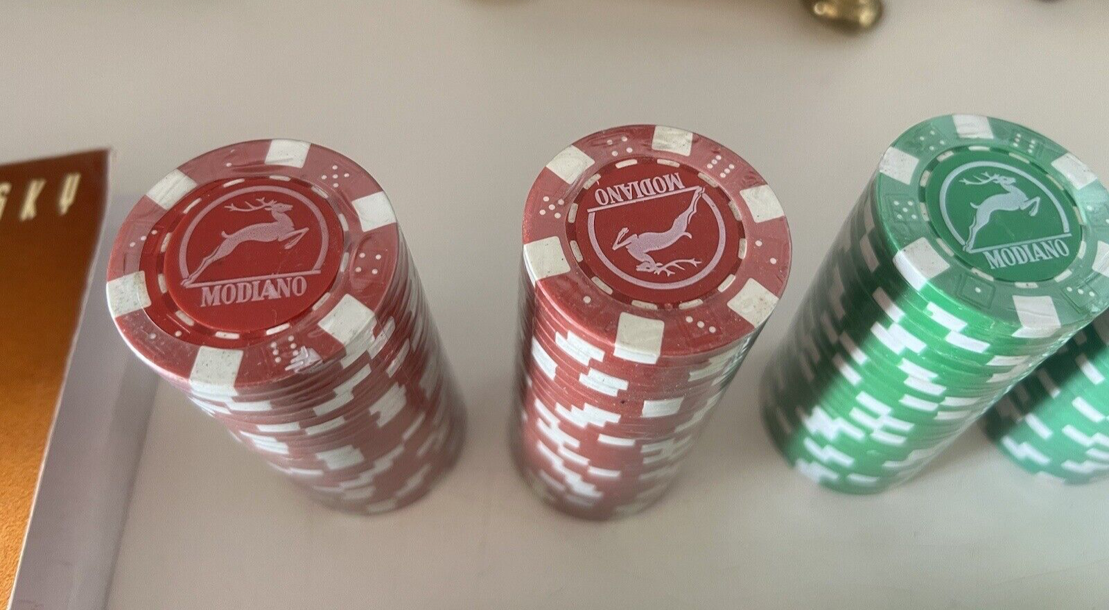 🔴 MODIANO fiches 200 pz blister CARTE DA GIOCO casinò + libro Sklansky vintage