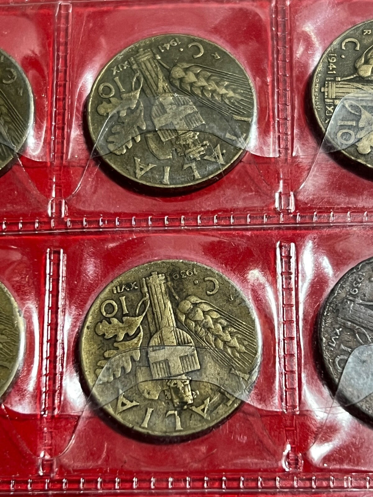 Monnaies 10 Cents Vittorio Emanuele Abeille 28 Pcs Et Spiga 14 Pcs Partir 1930