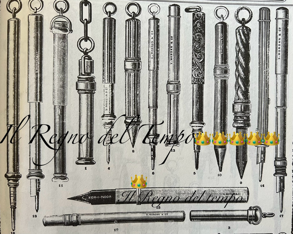 🔴 Matita meccanica celluloide MARMORIZZATA gancio ciondolo matita antica 1930