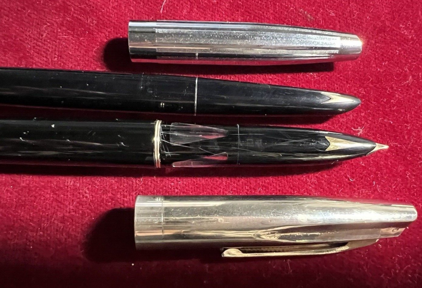 🔴 Penna stilografica PISTONE pennino ORO + penna sfera celluloide antiche 1940