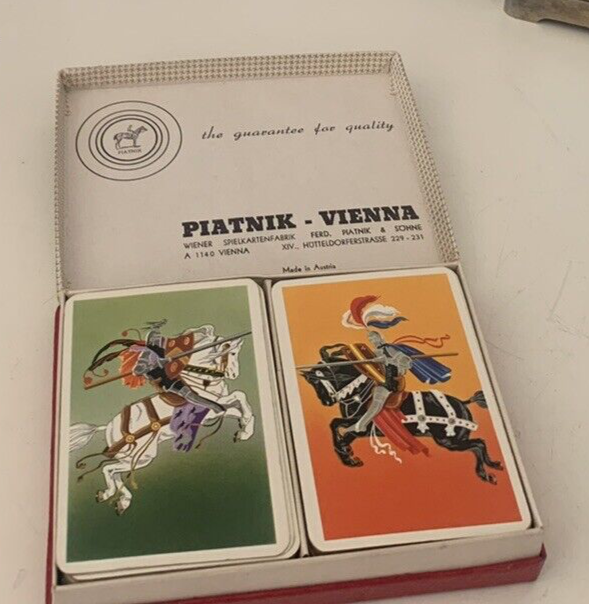 🔴 Carte da gioco FRANCESI PIATNIK VIENNA con cavalieri cavalli vintage