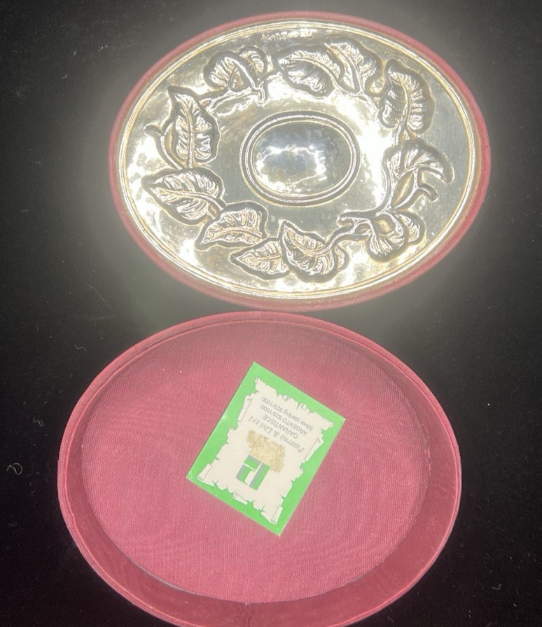 🔴 Scatola box orologio ARGENTO 925 gioiello astuccio cofanetto seta rigida