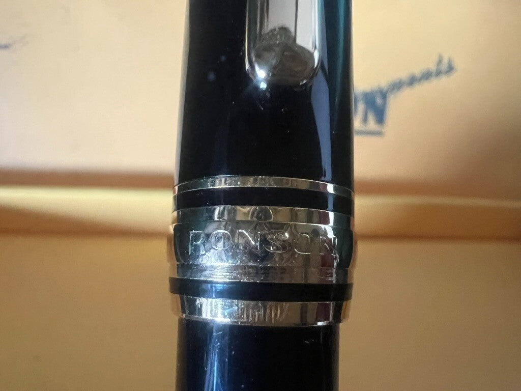 Ronson Pen Fountain Pen Black Iridium Point 5 Cartridge A With Pencil Case