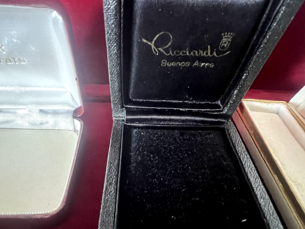 🔴 Scatole gioielli ciondoli orecchini astucci custodia lotto 4 PEZZI vintage