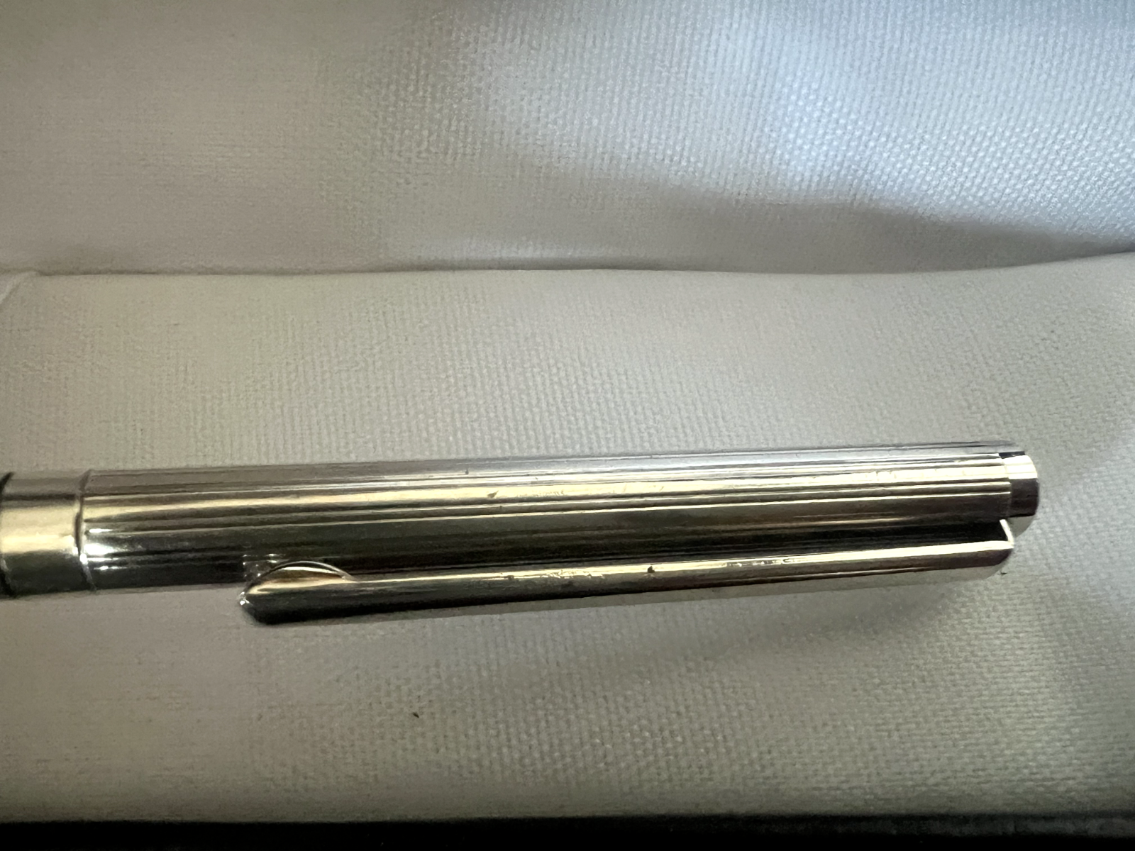 🔴 SOLID SILVER 925 ballpoint pen horizontal lines writes vintage 19 