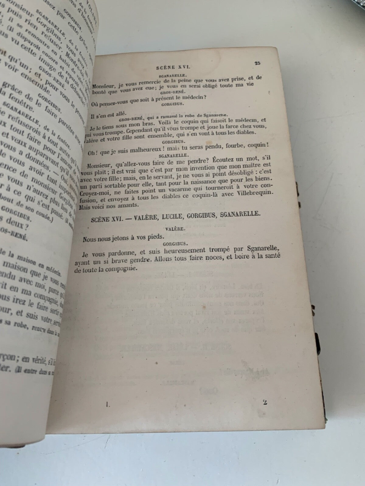 🔴 OUVRES COMPLETES De Moliere 1 volume by Voltaire antique book 1890 