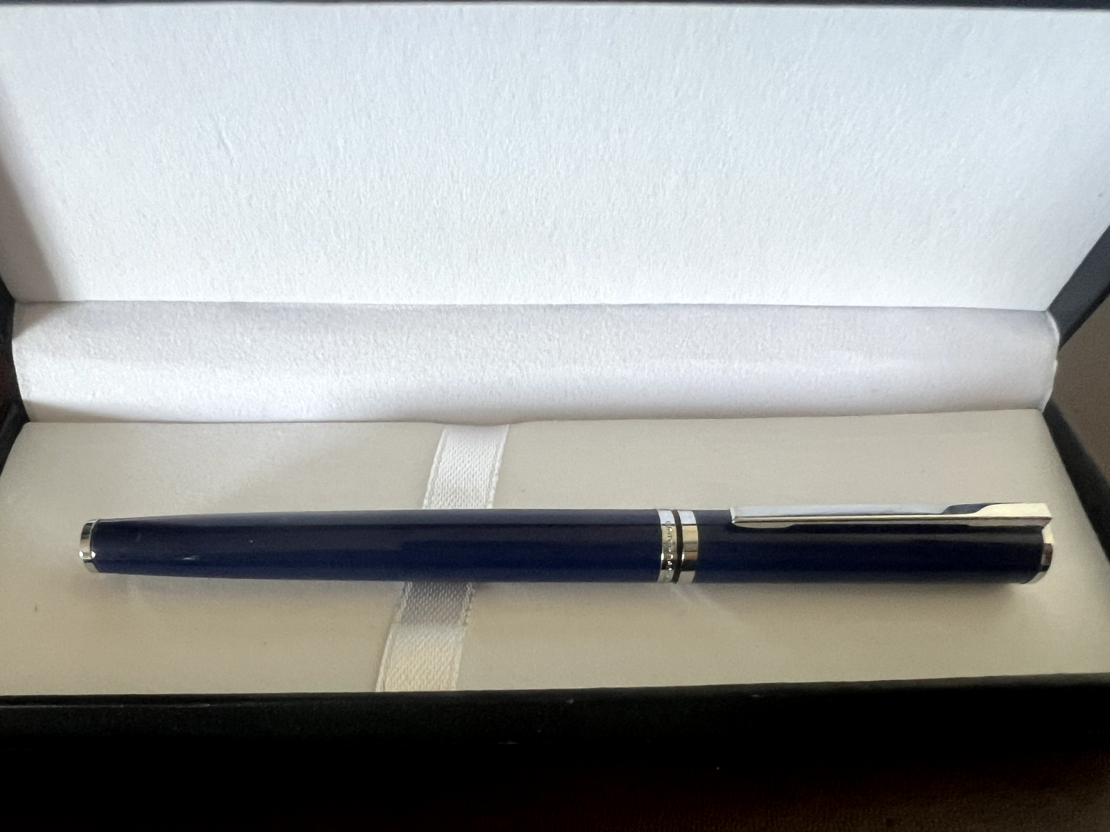 🔴 WATERMAN penna stilografica lacca blu profili cromati a cartuccia pennino F