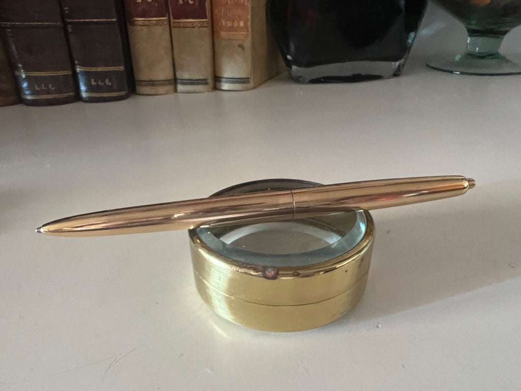 🔴 WATERMAN'S penna sfera PLACCATA ORO millerighe a pulsante vintage