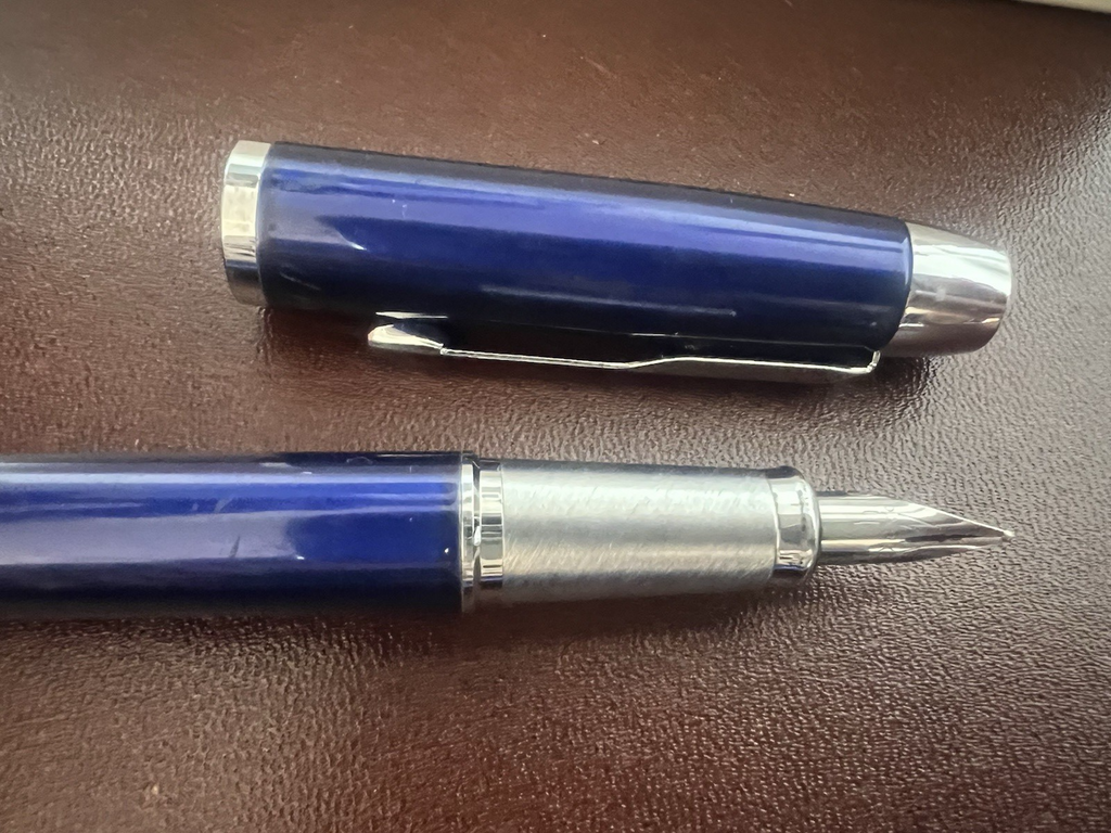 🔴 PARKER IM fountain pen and ballpoint pen COBALT BLUE write with case 