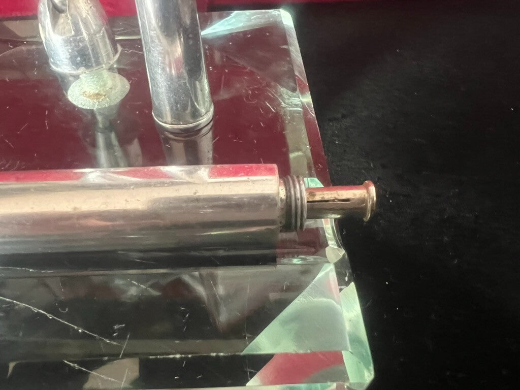 🔴 Supporto PENNA STILOGRAFICA stiloforo base portapenna da scrivania vetro