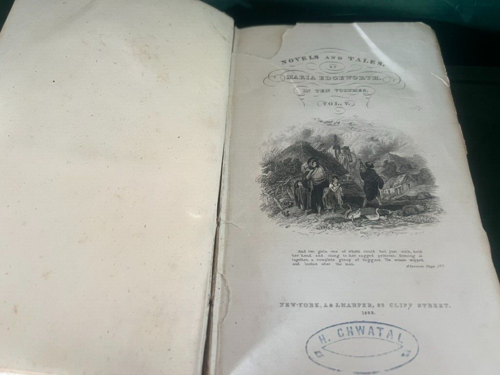 🔴 Libro NOVELS AND TALES Maria Edgeworth in inglese volume 9 antico 1835