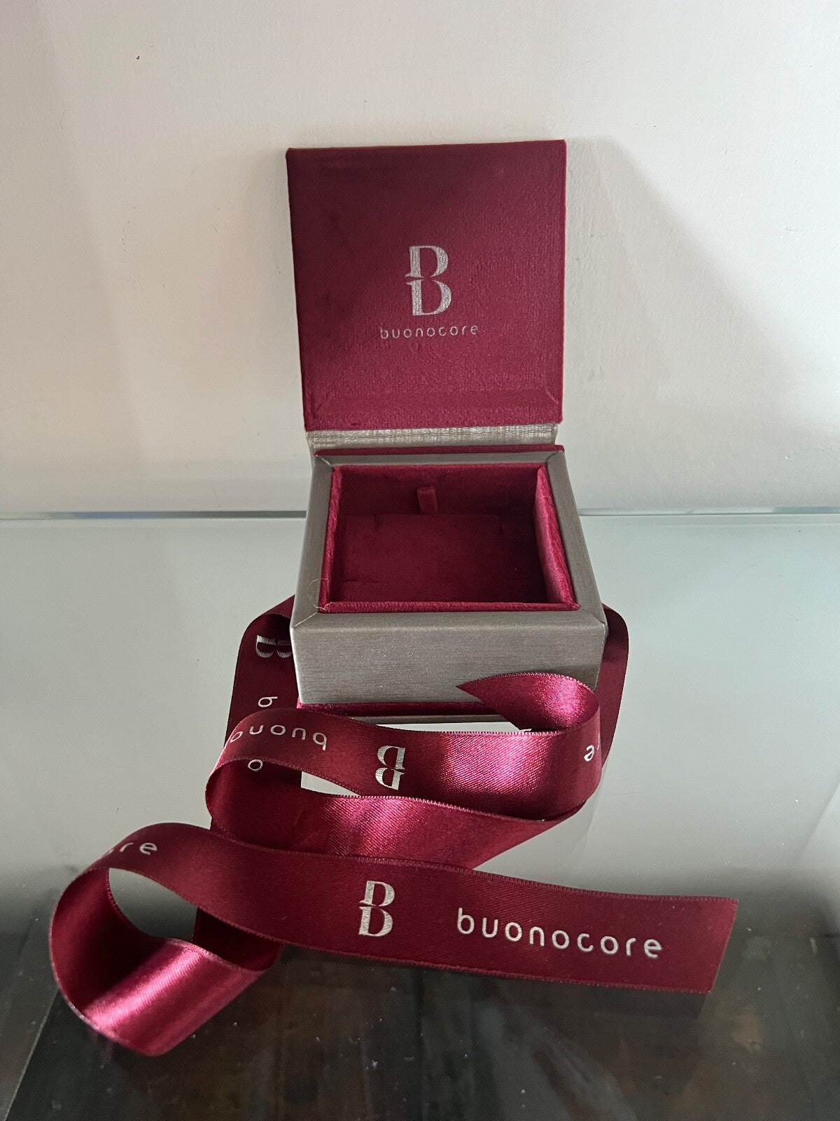 🔴 BUONOCORE Box-Ohrringe, Halskette, Anhänger, Schmuckstück, 9,5 x 10 cm, Höhe 5 cm 