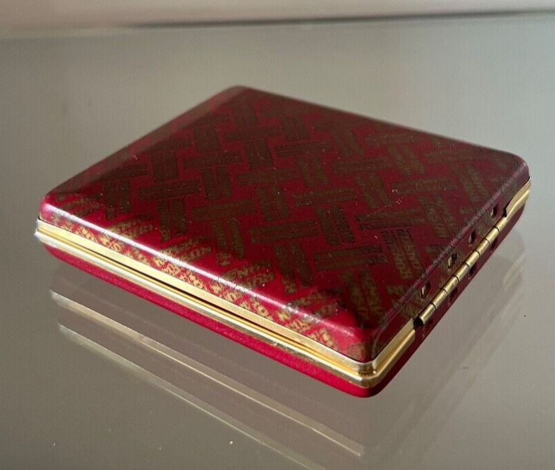 🔴 RONSON scatola accendino rossa pelle interno velluto interno L 2,7 h 7 cm