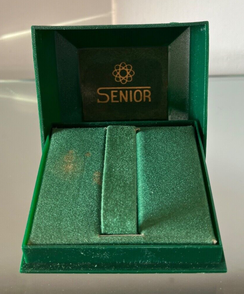 🔴 SENIOR box scatola orologio polso uomo cofanetto custodia con fermo VINTAGE