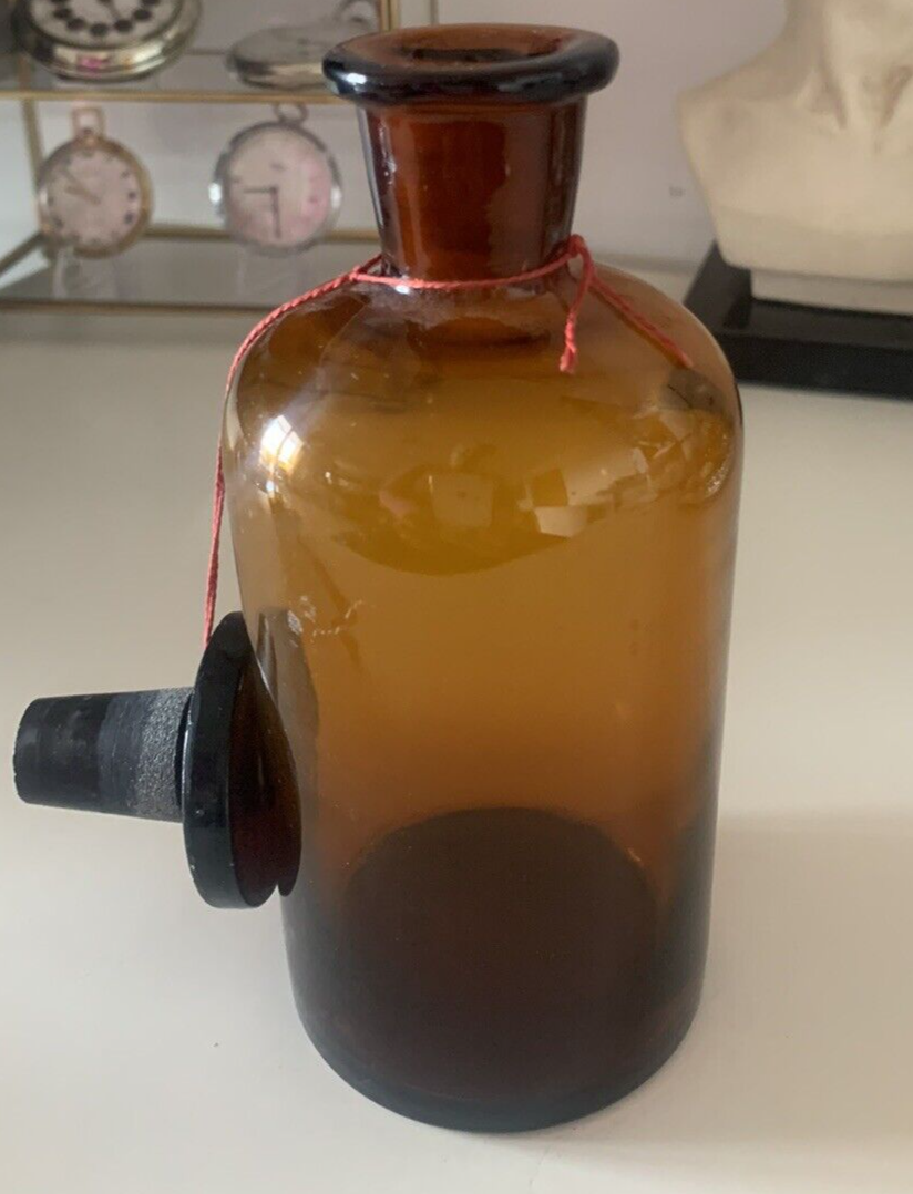 🔴 Bottiglia AMPOLLA vetro medica laboratorio vetro h. 15 VINTAGE