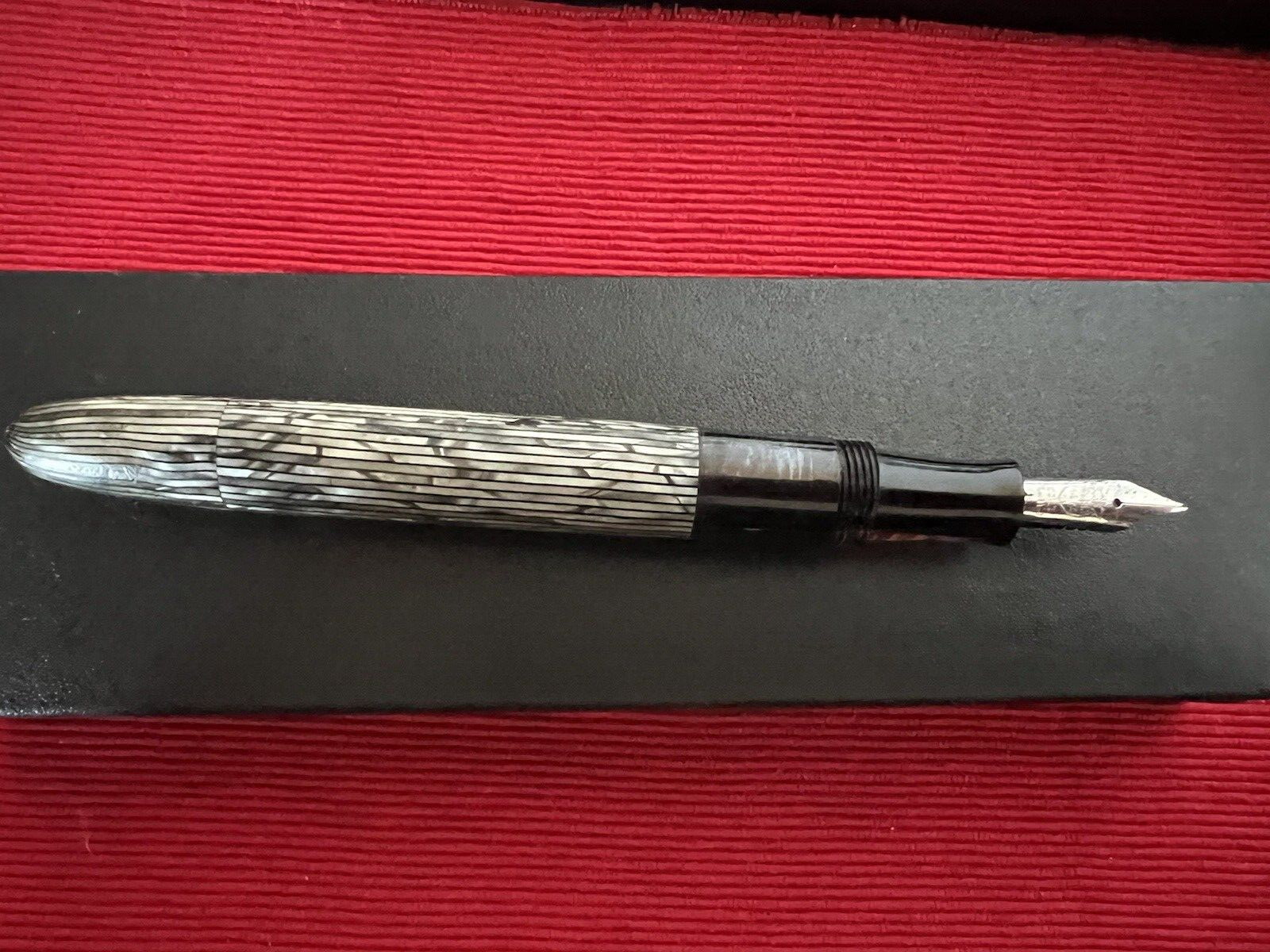 🔴 EXCELSIOR penna stilografica celluloide marmorizzata pistone vintage SCRIVE