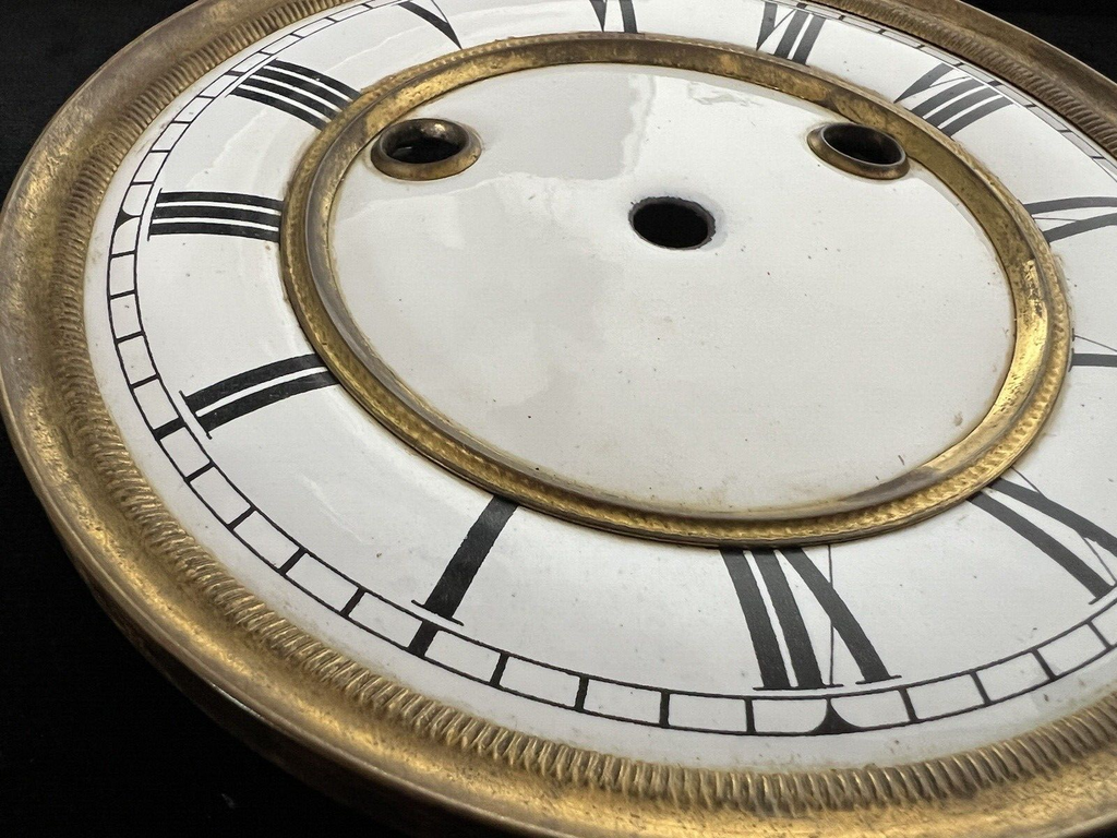 🔴 QUADRANTE orologio pendolo muro parete smalto doppio bordo ottone perni