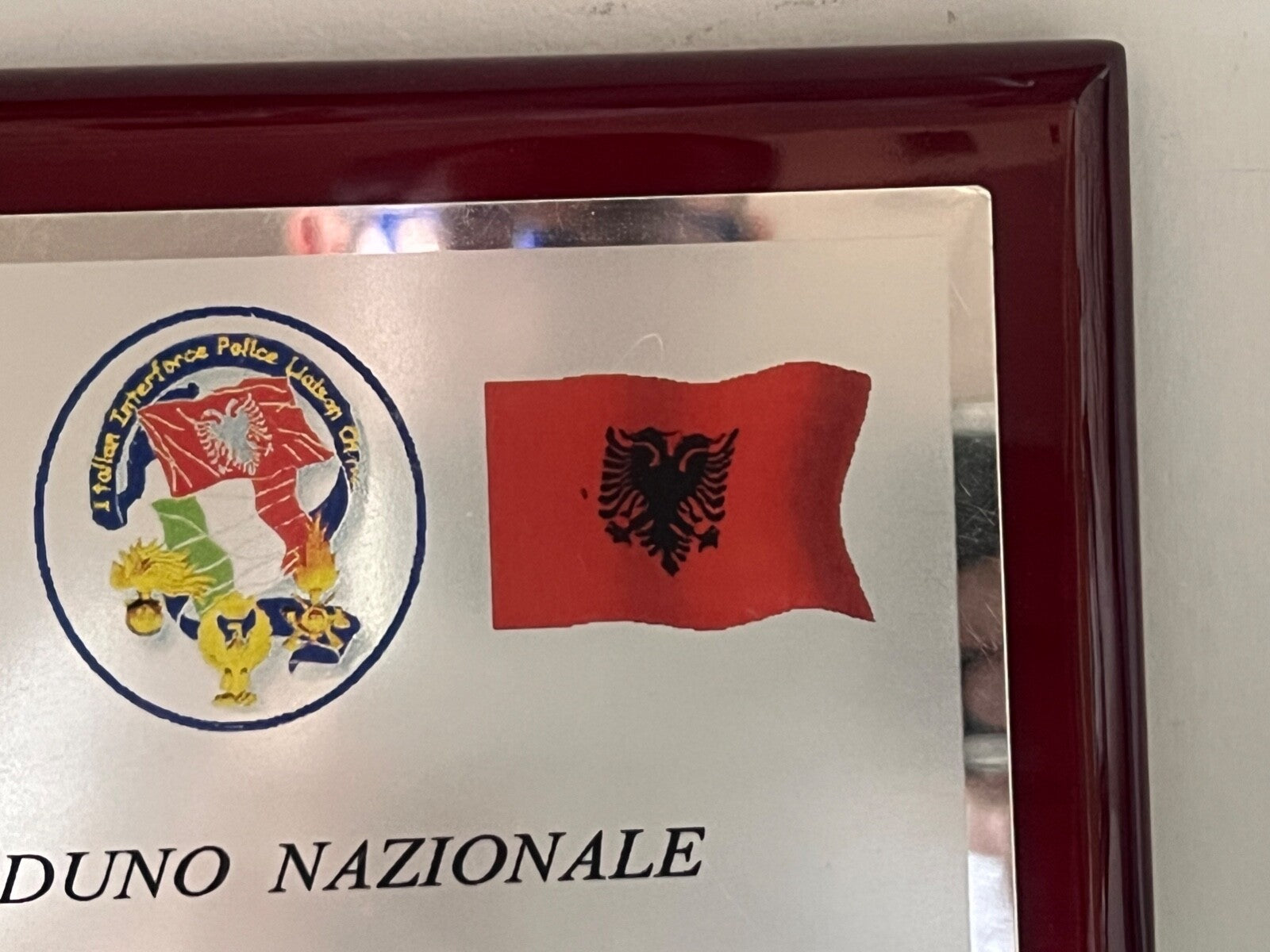 🔴 Crest 3 RADUNO NAZIONALE POLIZIA MISSIONE ITALIANA INTERFORZE ALBANIA vintage