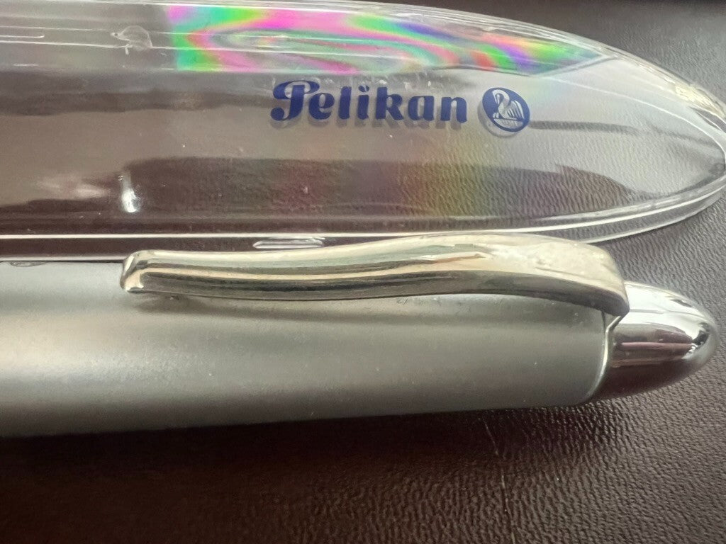 🔴 PELIKAN penna stilografica satinata profili cromati metallo lucidi M vintage