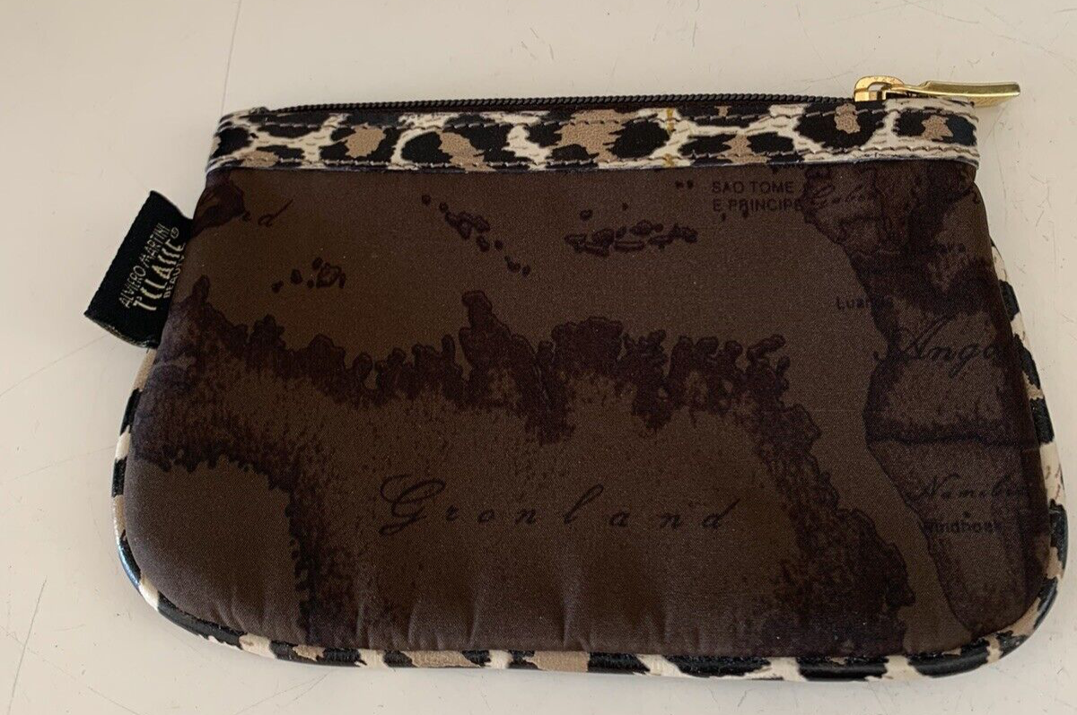🔴 PRIMA CLASSE Alviero Martini astuccio portafoglio trucchi effetto leopardo