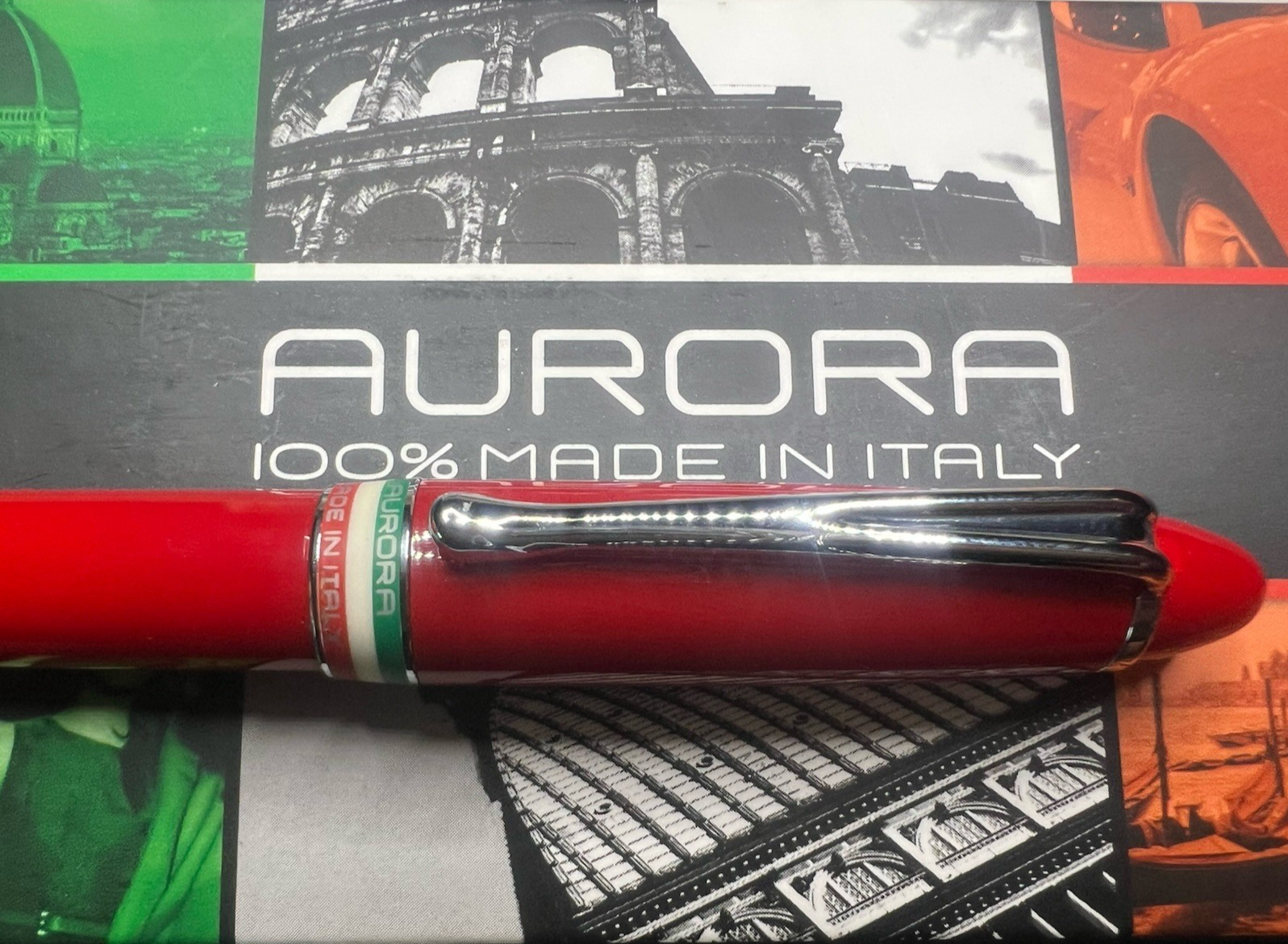 Stylo Plume AURORA Ipsilon F Tricolore Anniversaire Unité Italie NOS