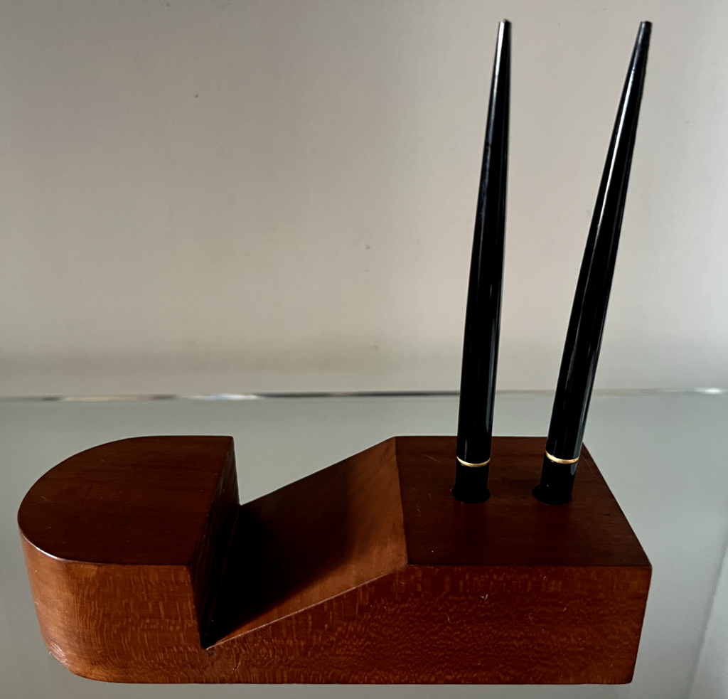 🔴 Base penna stilografica sfera stilofori scrivania portapenna LEGNO L 19