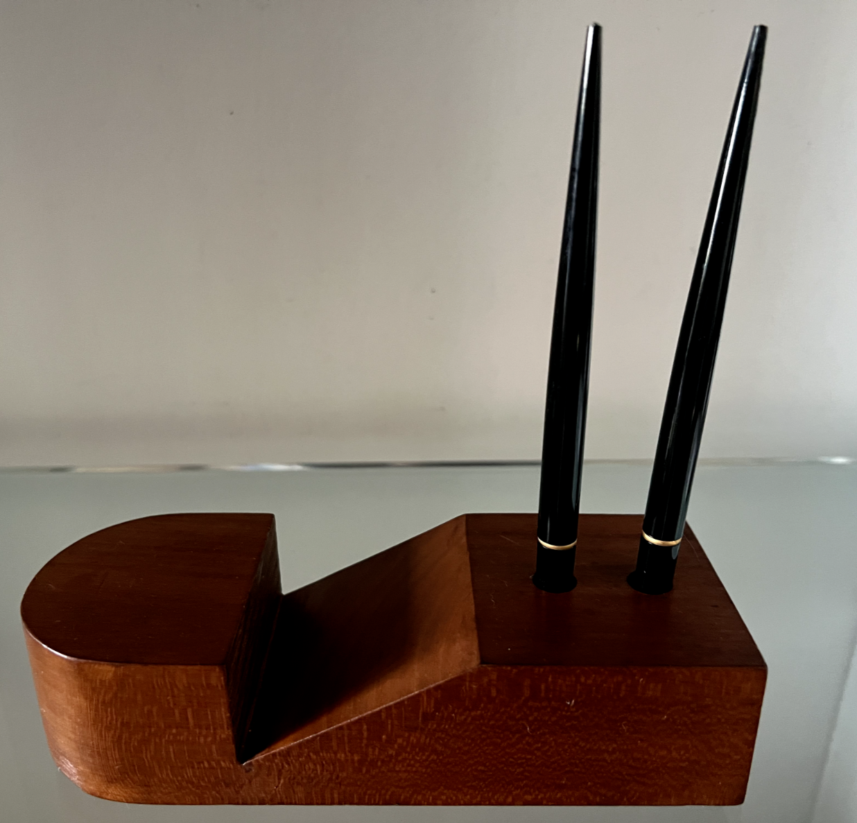 🔴 Base penna stilografica sfera stilofori scrivania portapenna LEGNO L 19