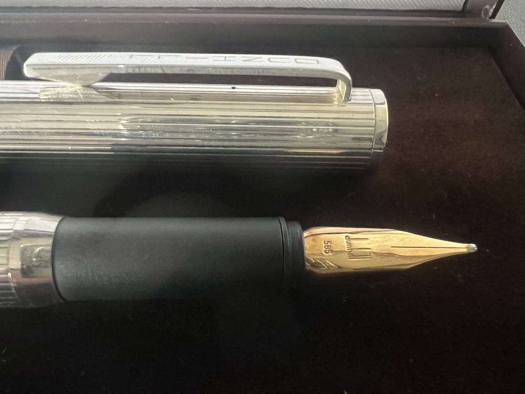 🔴 DUNHILL penna stilografica ARGENTO 925 STERLING pennino ORO M Montblanc