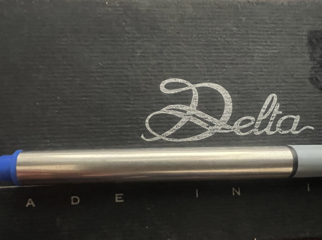 Delta Refill Stift Roller Klein Tinte Blau 2 Stücke Ersatzteile Neu Laden 