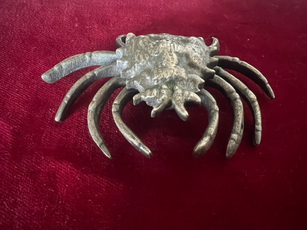 🔴 Fermacarte GRANCHIO scultura bronzo MASSICCIO tridimensionale vintage