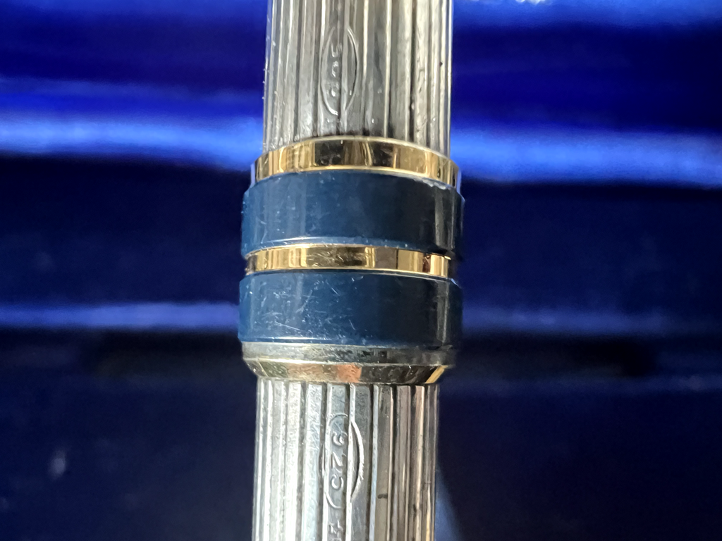 Aurora Stylo-Plume Sphère Marco Polo Argent 925 Massif Kontron Vernis Écrit 8 